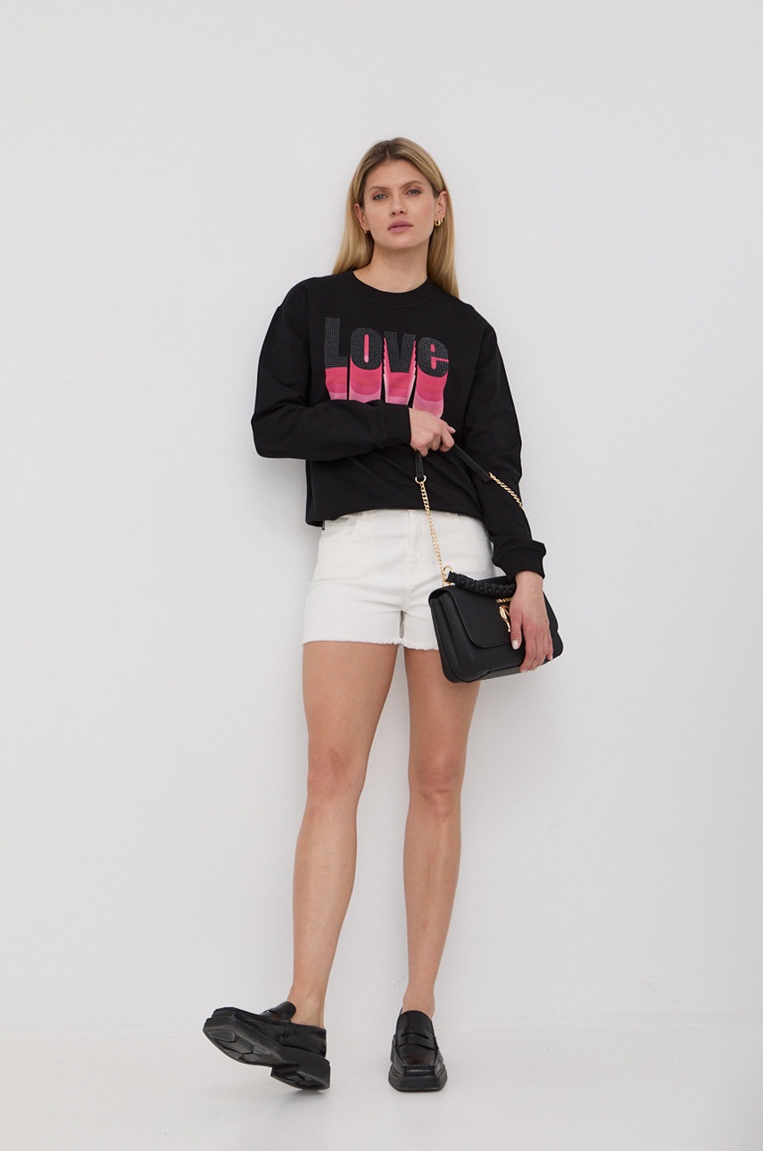 

Кофта Love Moschino жіноча колір чорний з аплікацією