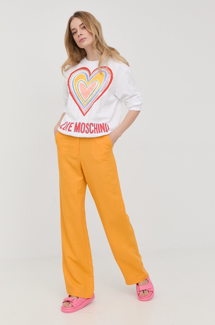 

Кофта Love Moschino женская цвет белый с принтом