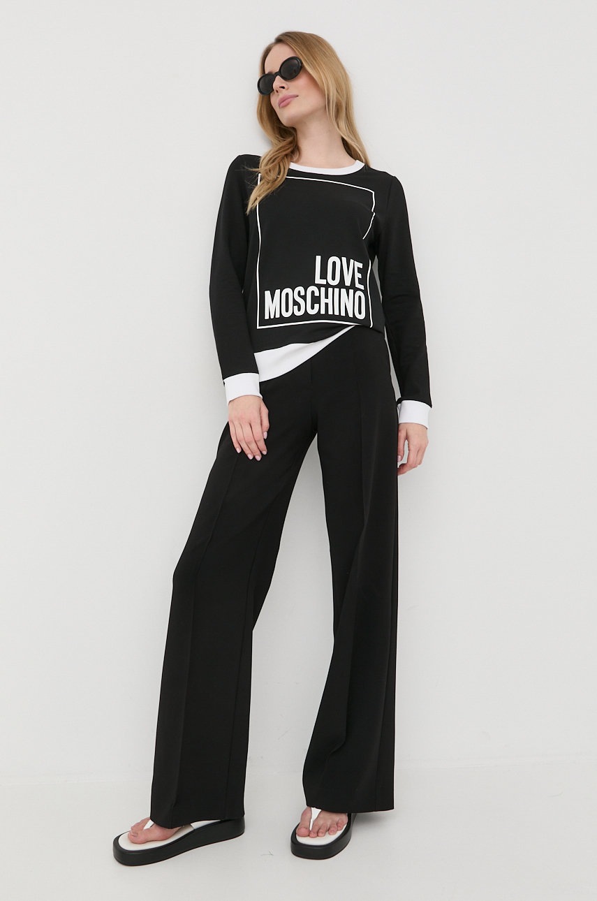 

Кофта Love Moschino жіноча колір чорний з принтом