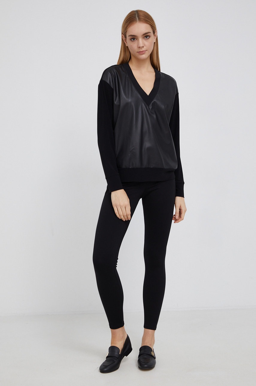 

Блузка Dkny женская цвет чёрный гладкая