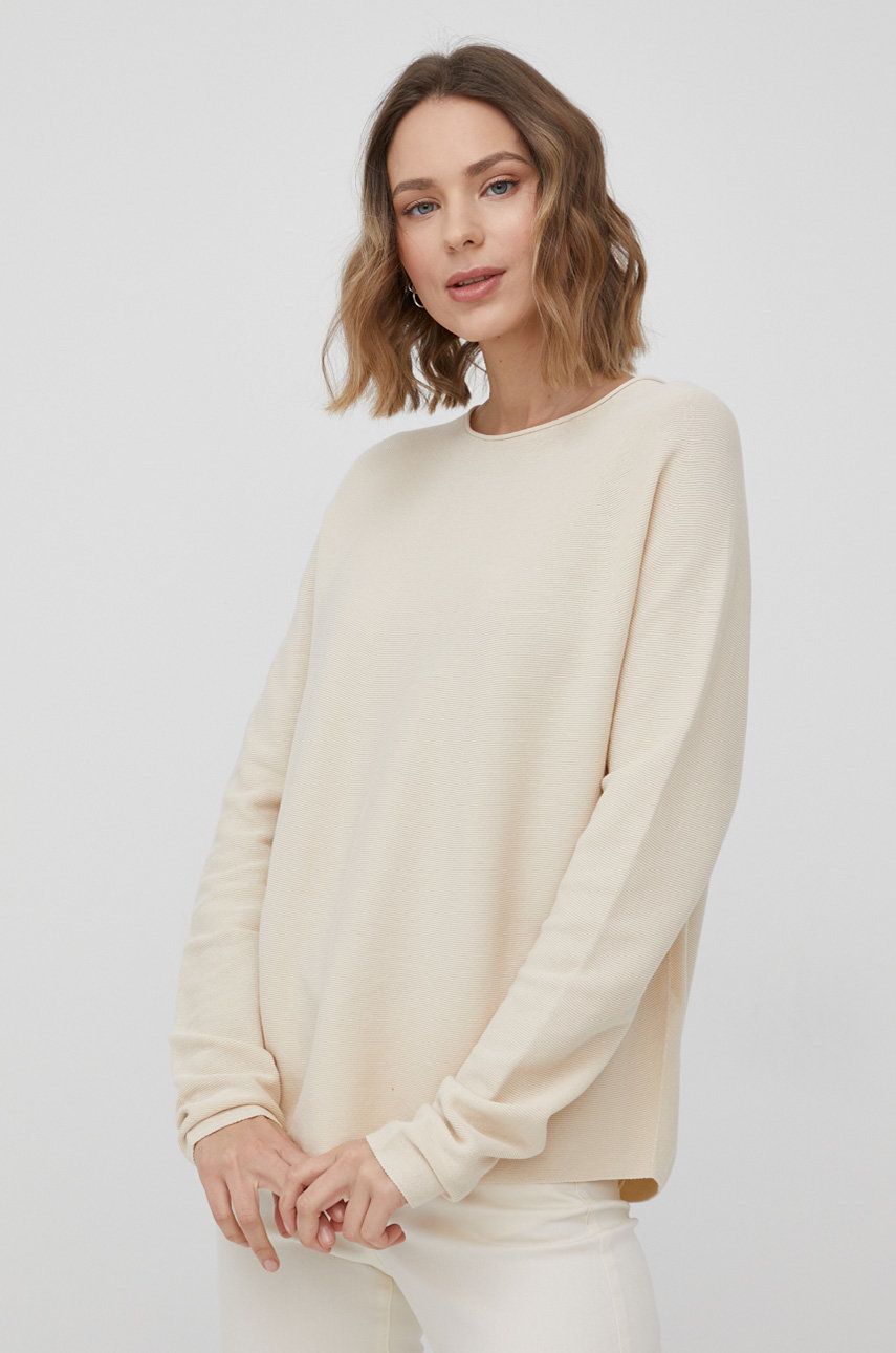 Drykorn sweter bawełniany damski kolor beżowy lekki