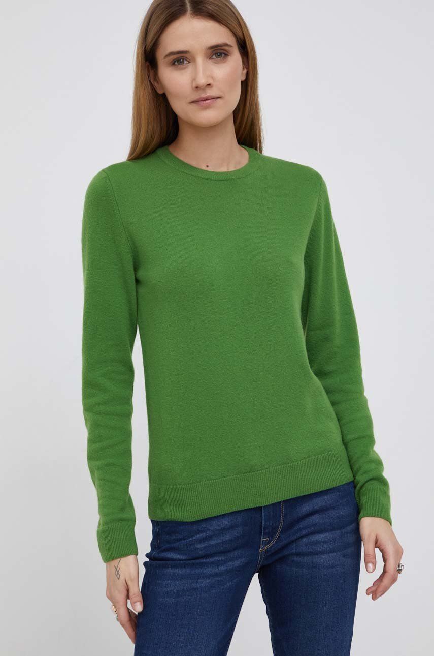 United Colors of Benetton Pulover de lână femei, culoarea verde, light