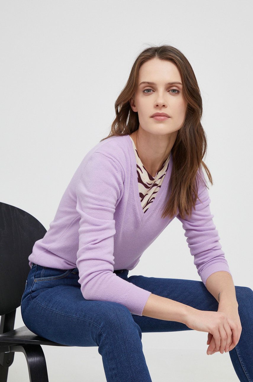 embargo Instalare teatru  United Colors of Benetton pulover de lana femei, culoarea violet, light -  ToP Magazine Fashion