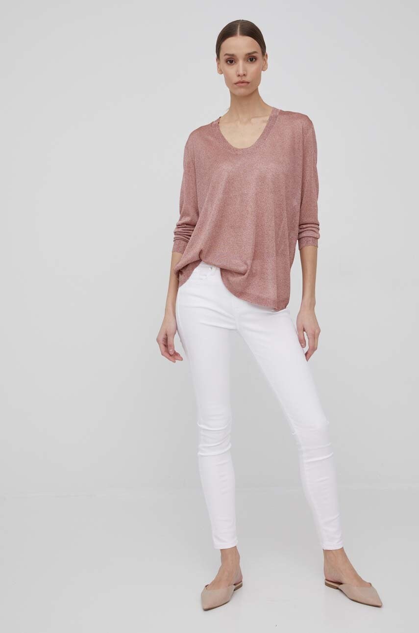 Sisley pulover femei, culoarea roz, light