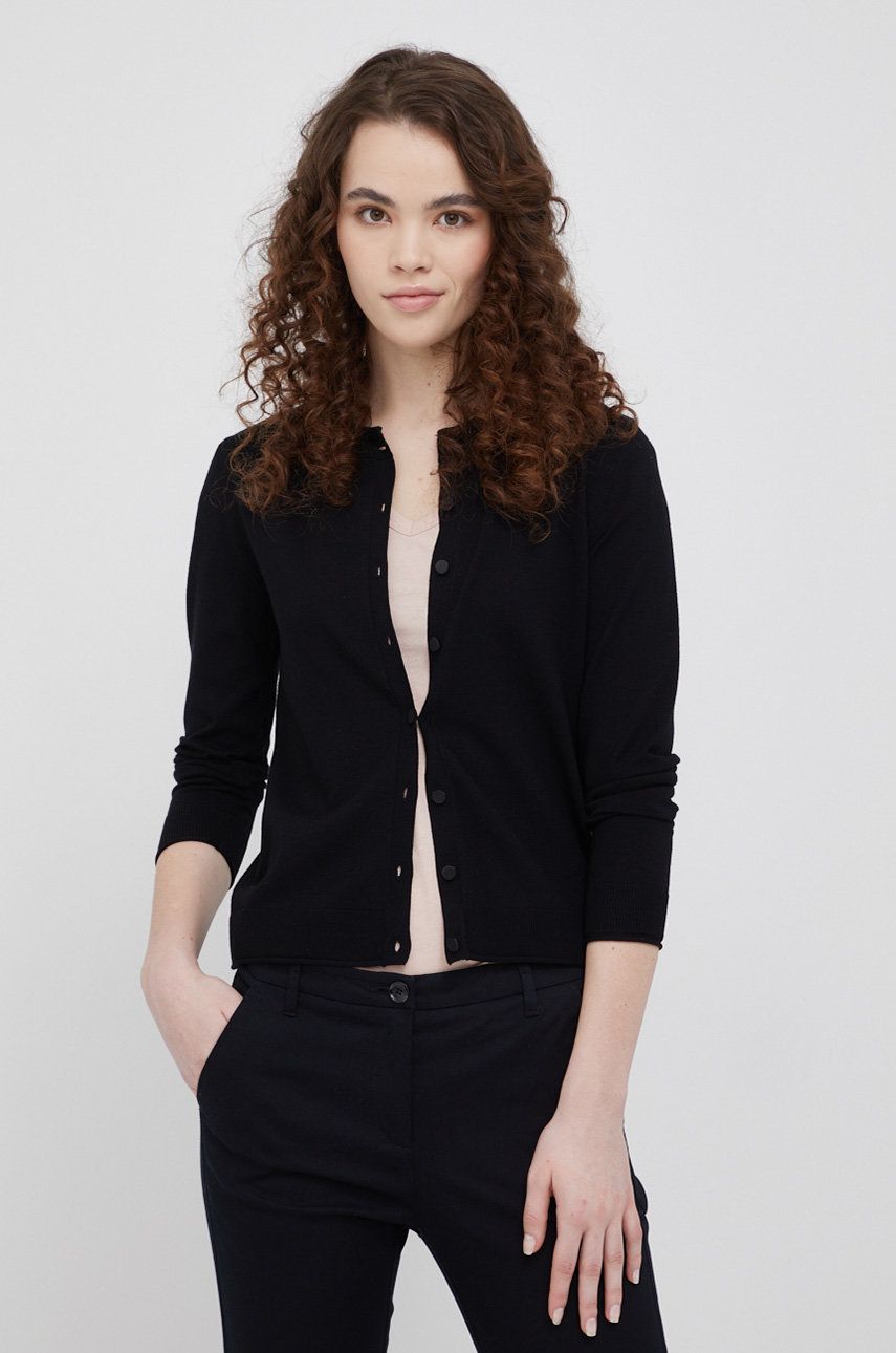 Sisley cardigan femei, culoarea negru, light answear imagine noua