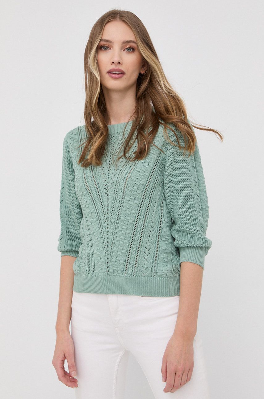 Morgan sweter bawełniany damski kolor zielony lekki
