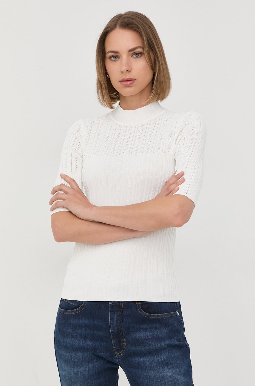 Hugo pulover femei, culoarea bej, light, cu turtleneck