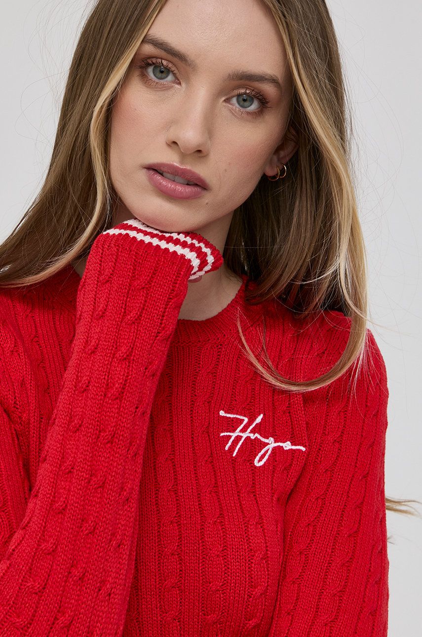 Hugo pulover femei, culoarea rosu, light answear.ro