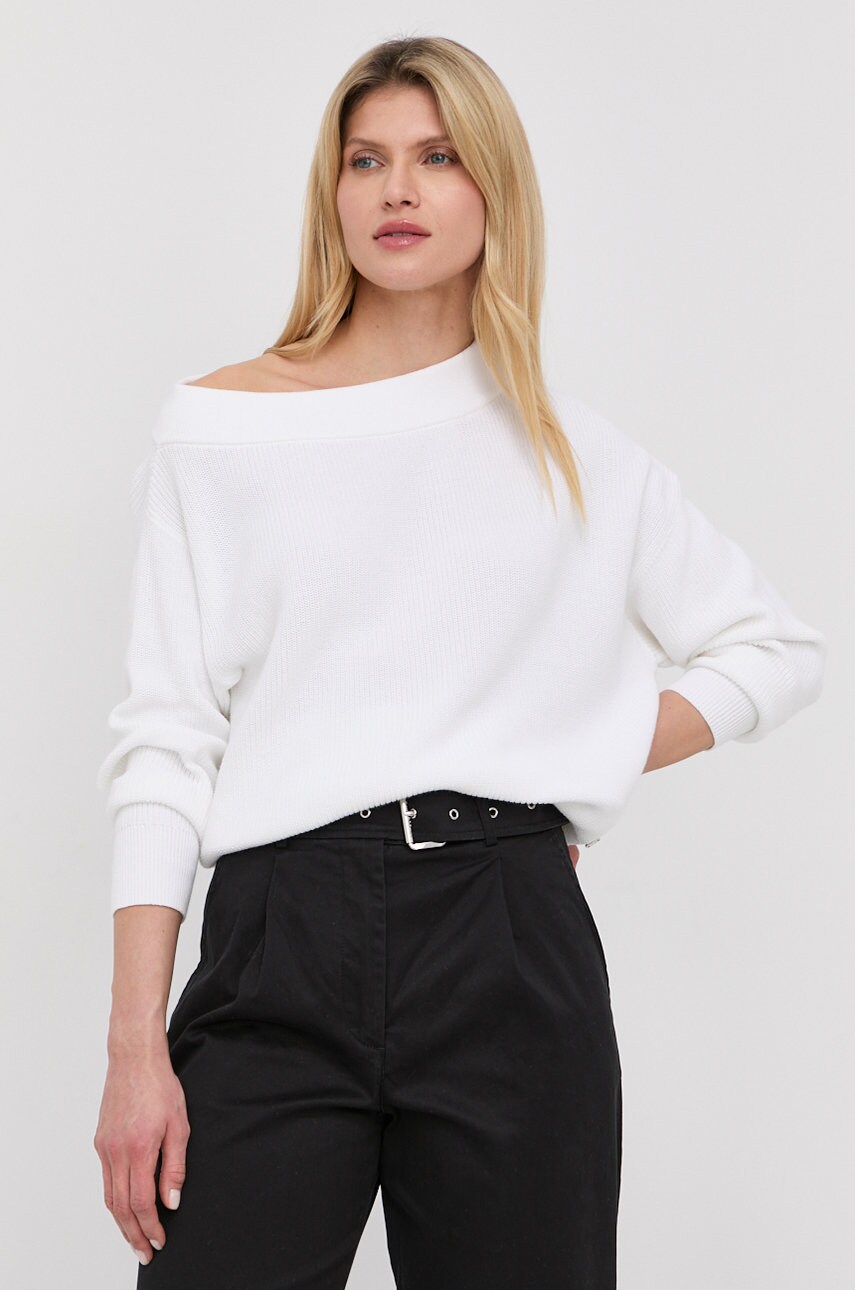 Michael michael kors pulover de bumbac femei, culoarea alb,