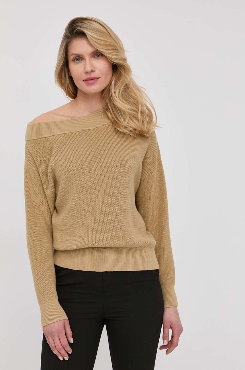 Michael michael kors pulover de bumbac femei, culoarea bej,