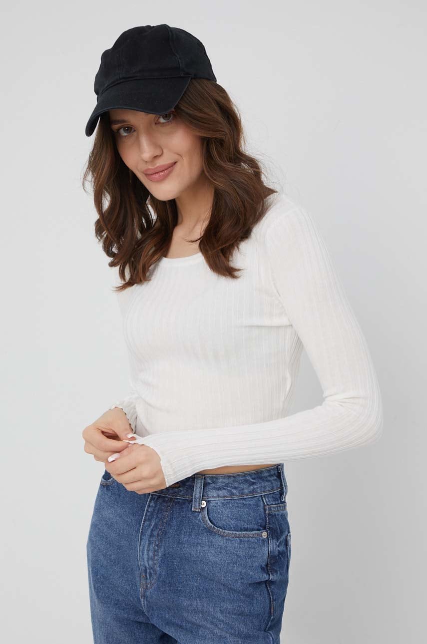 Brave soul pulover femei, culoarea alb, light