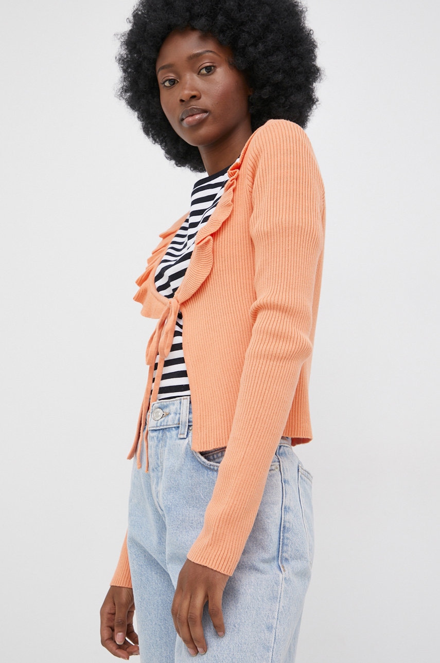 Brave soul cardigan femei, culoarea portocaliu, light