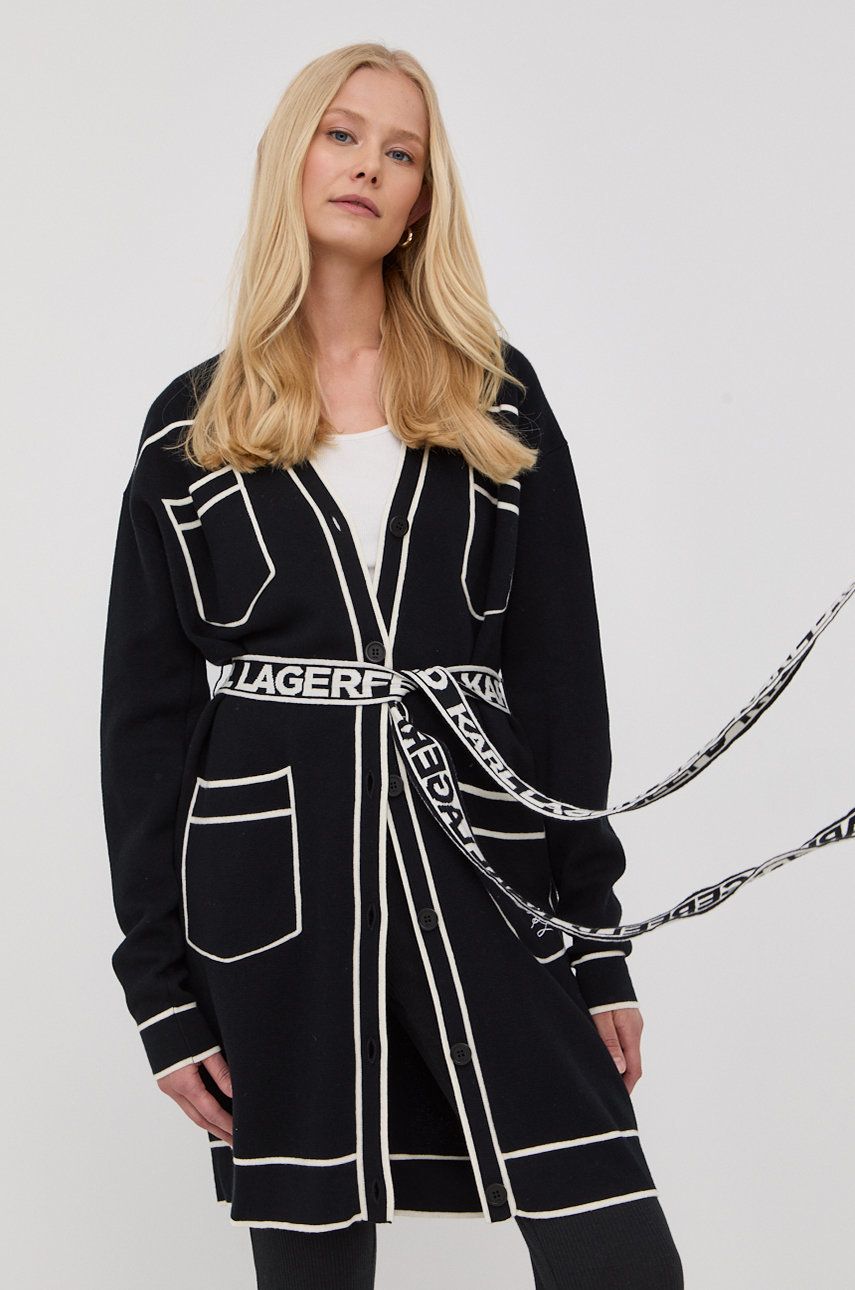 Levně Svetr s příměsí vlny Karl Lagerfeld dámský, lehký