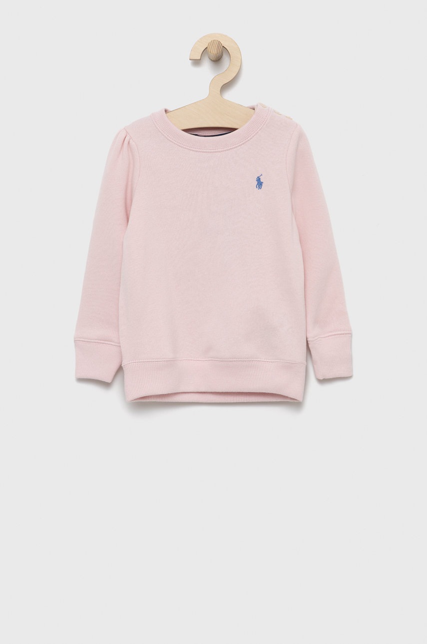 

Детски суичър Polo Ralph Lauren в розово с изчистен дизайн, Розов