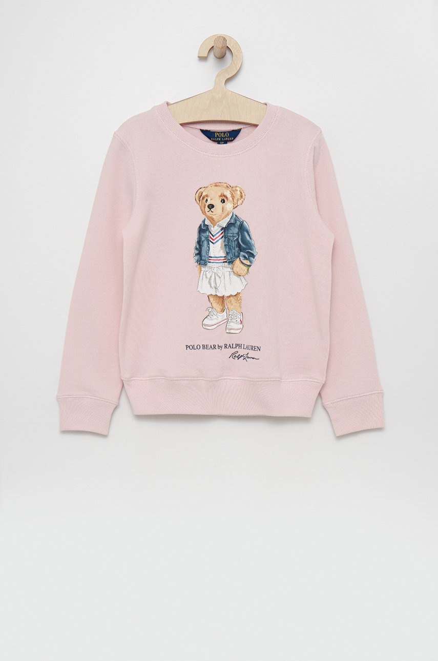 

Детски суичър Polo Ralph Lauren в розово с принт, Розов