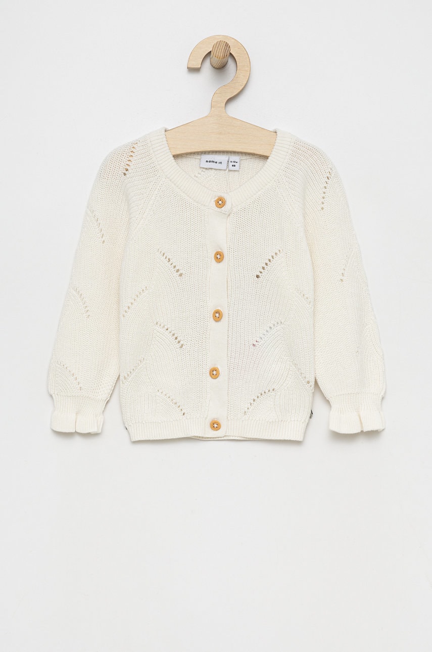 Name It cardigan din bumbac pentru copii culoarea alb