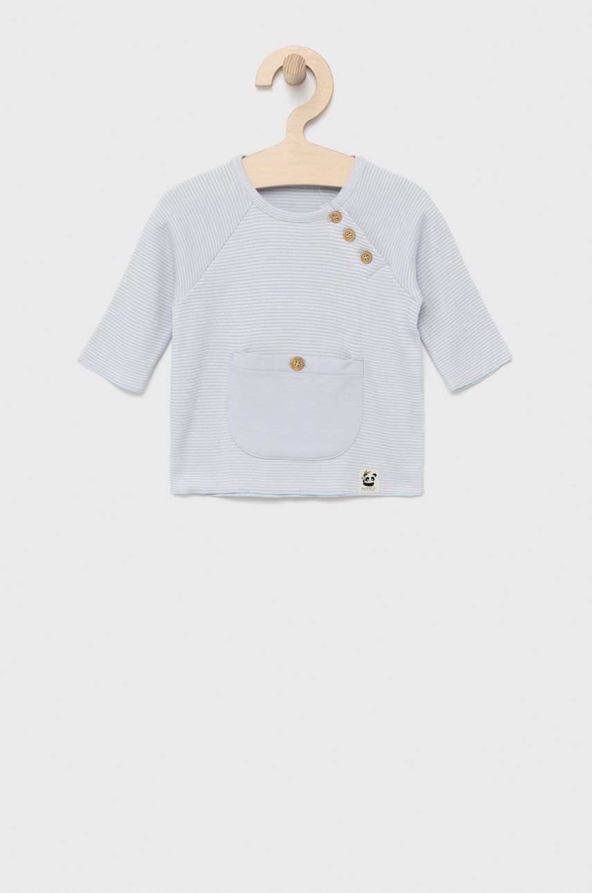 Dětské tričko s dlouhým rukávem United Colors of Benetton vzorovaný - modrá -  30% Bavlna