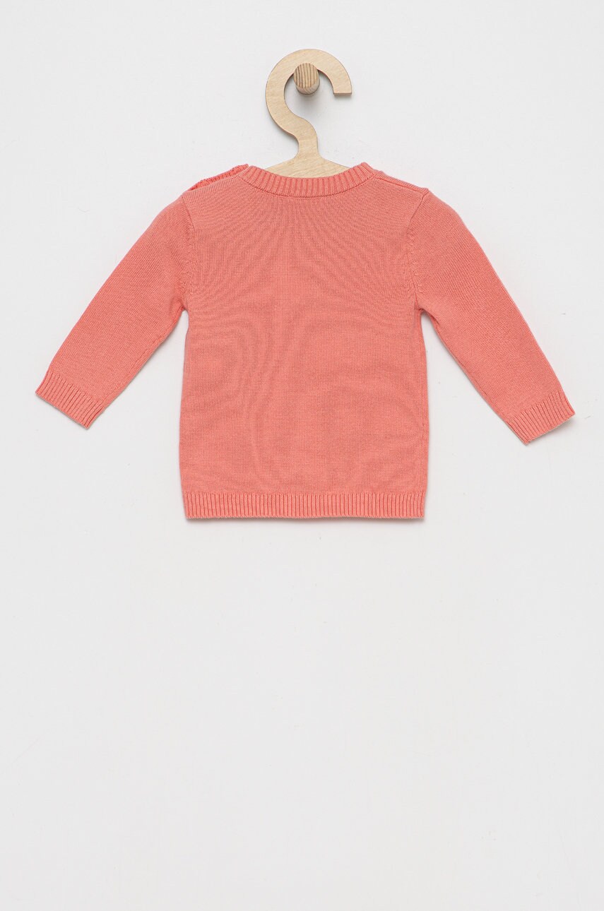 

Детский хлопковый свитер United Colors of Benetton цвет розовый лёгкий