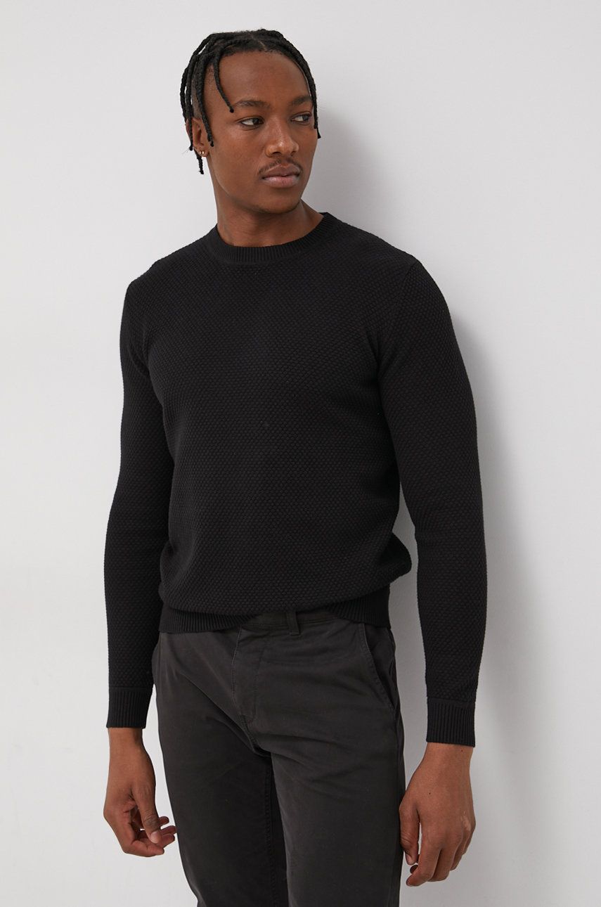 Tom Tailor Sweter bawełniany męski kolor czarny