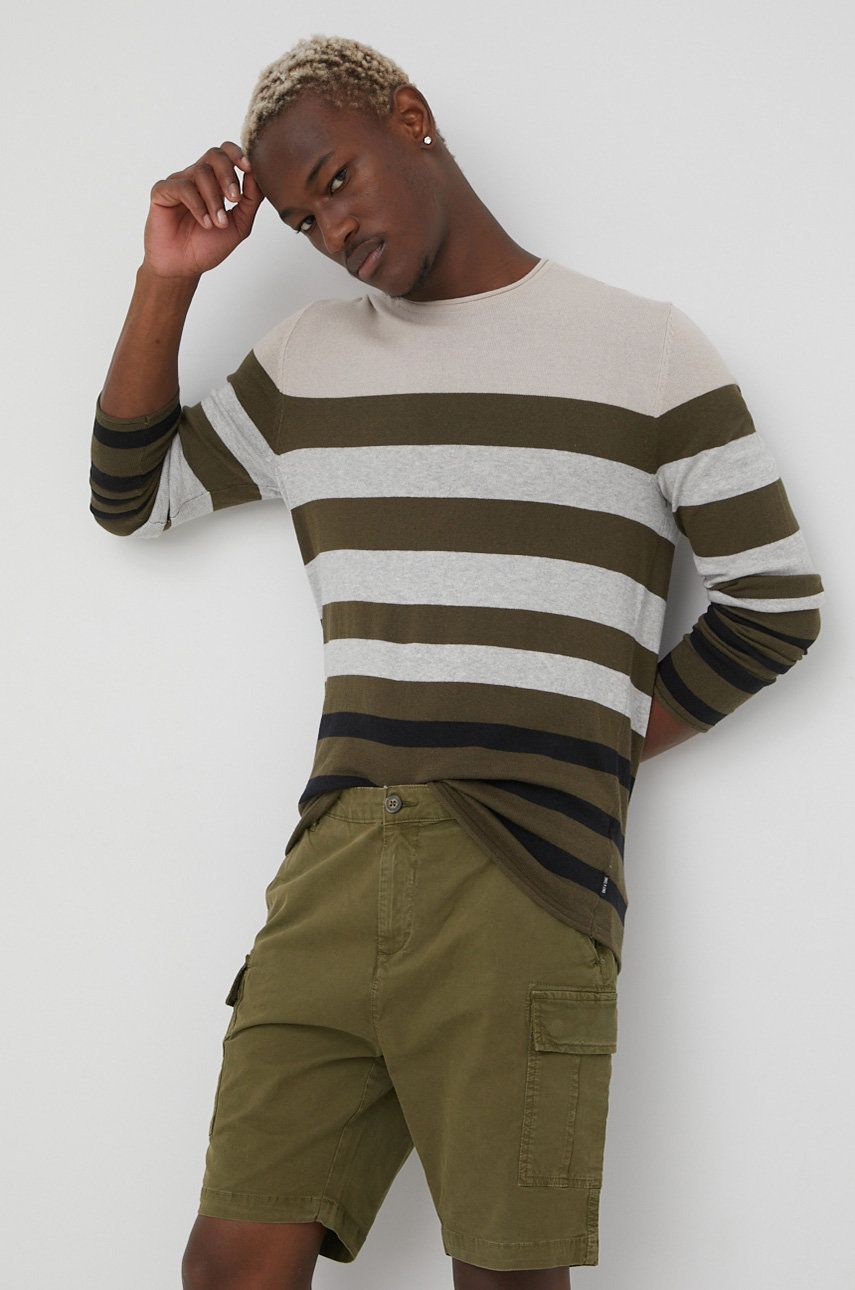 Only & Sons sweter bawełniany męski kolor szary lekki