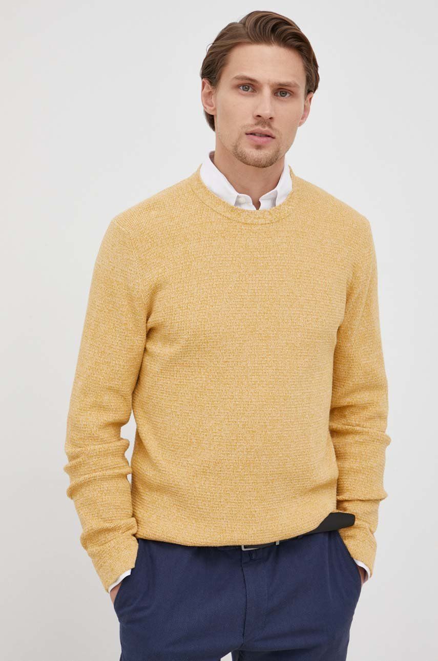 Selected Homme sweter bawełniany męski kolor żółty lekki