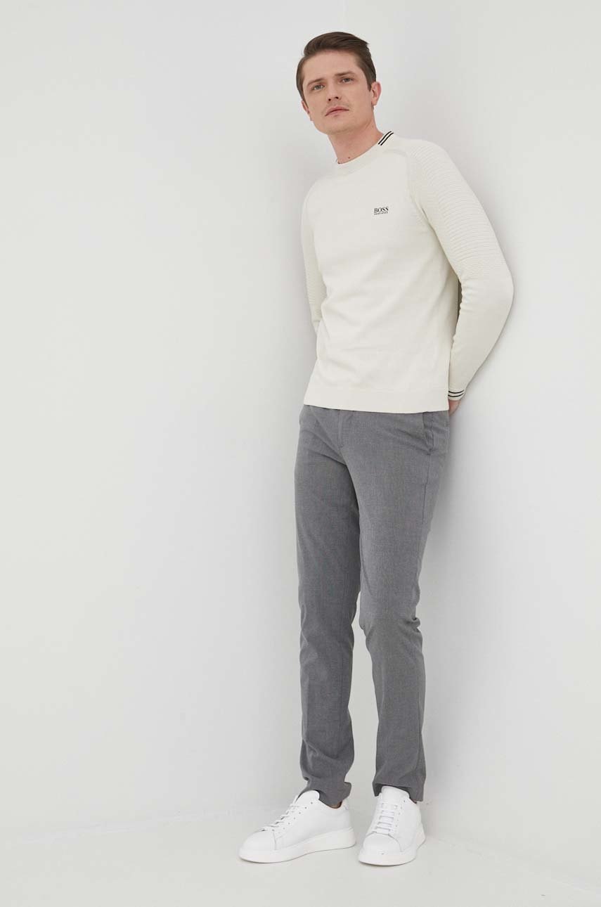 

Бавовняний светер Boss Boss Athleisure чоловічий колір кремовий легкий