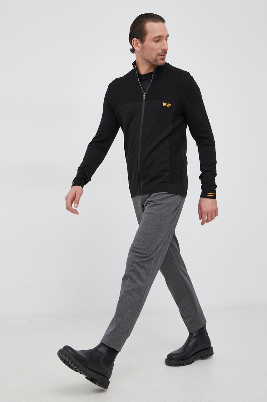 

Бавовняний кардиган Boss Boss Athleisure чоловічий колір чорний