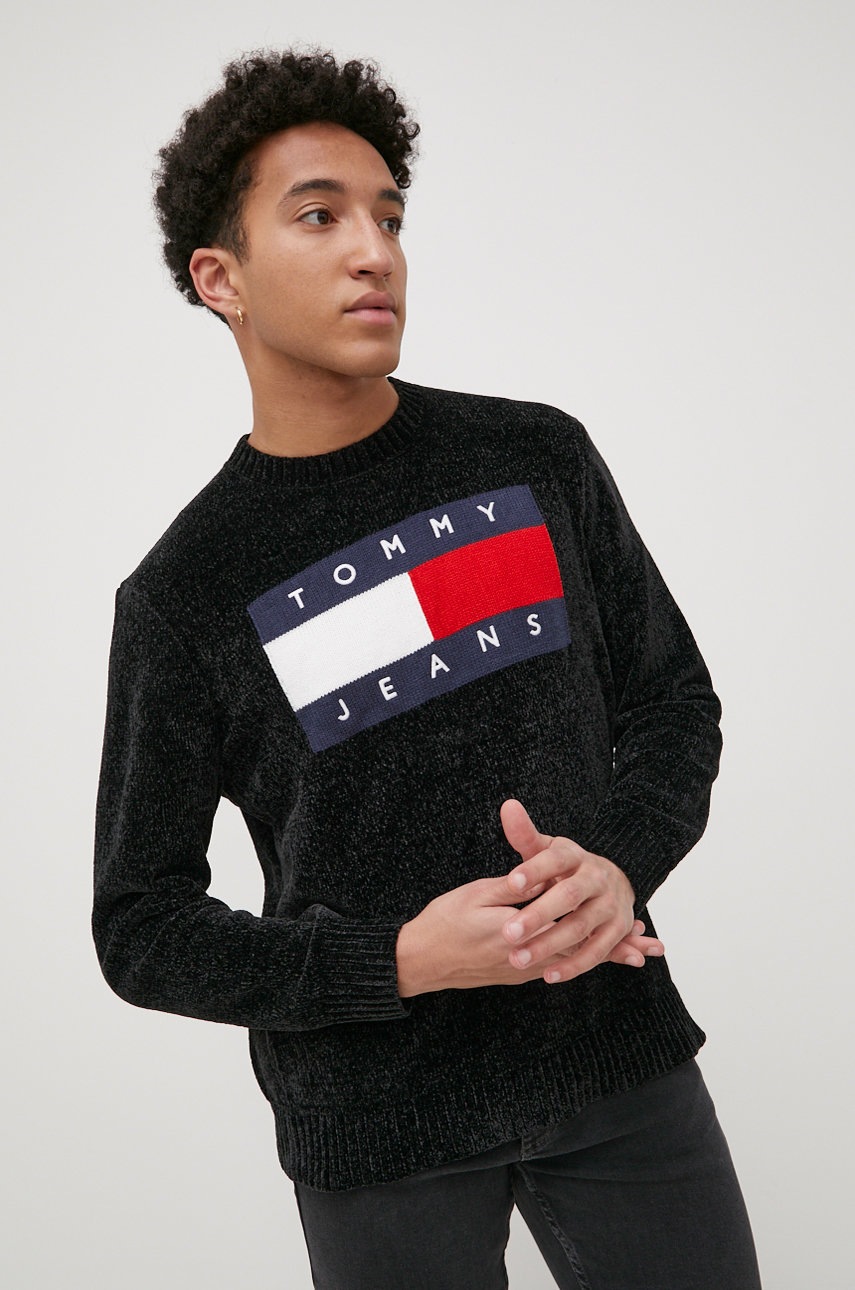 

Свитер Tommy Jeans мужской цвет чёрный
