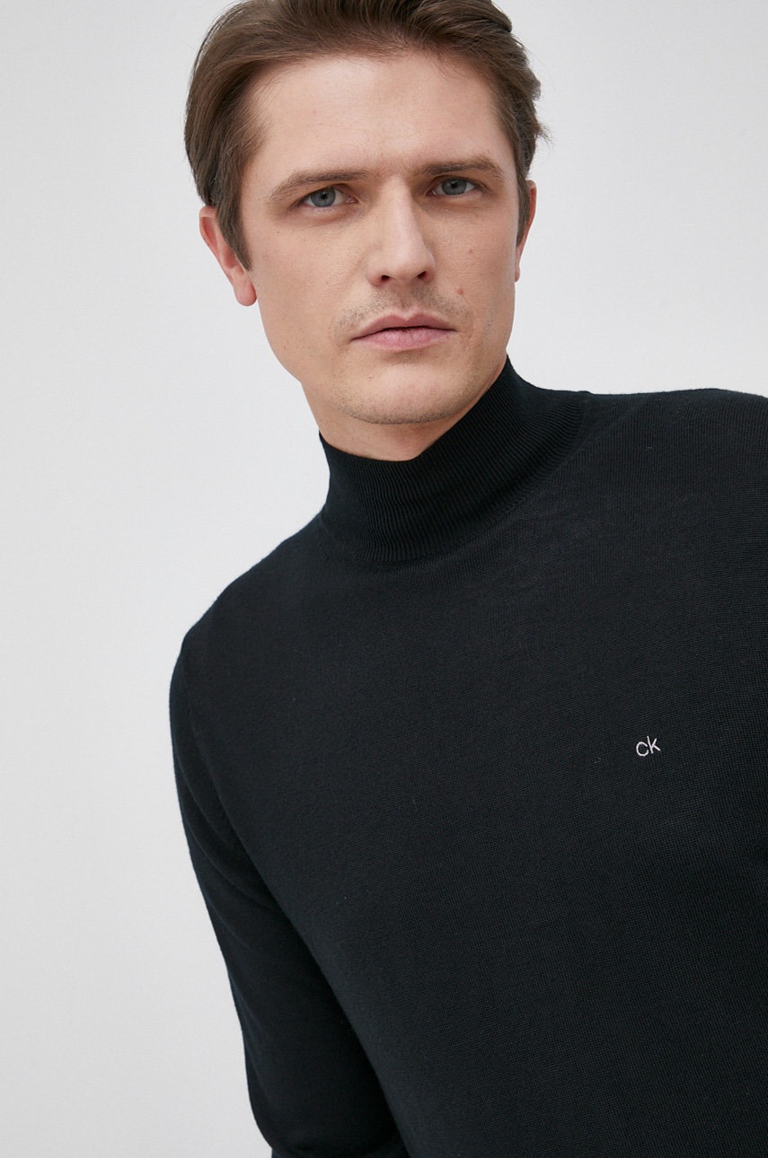 

Calvin Klein - Вълнен пуловер, Черен