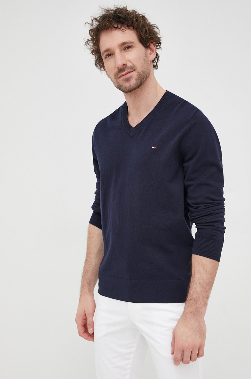 

Пуловер Tommy Hilfiger 1985 мъжки в тъмносиньо, Тъмносин