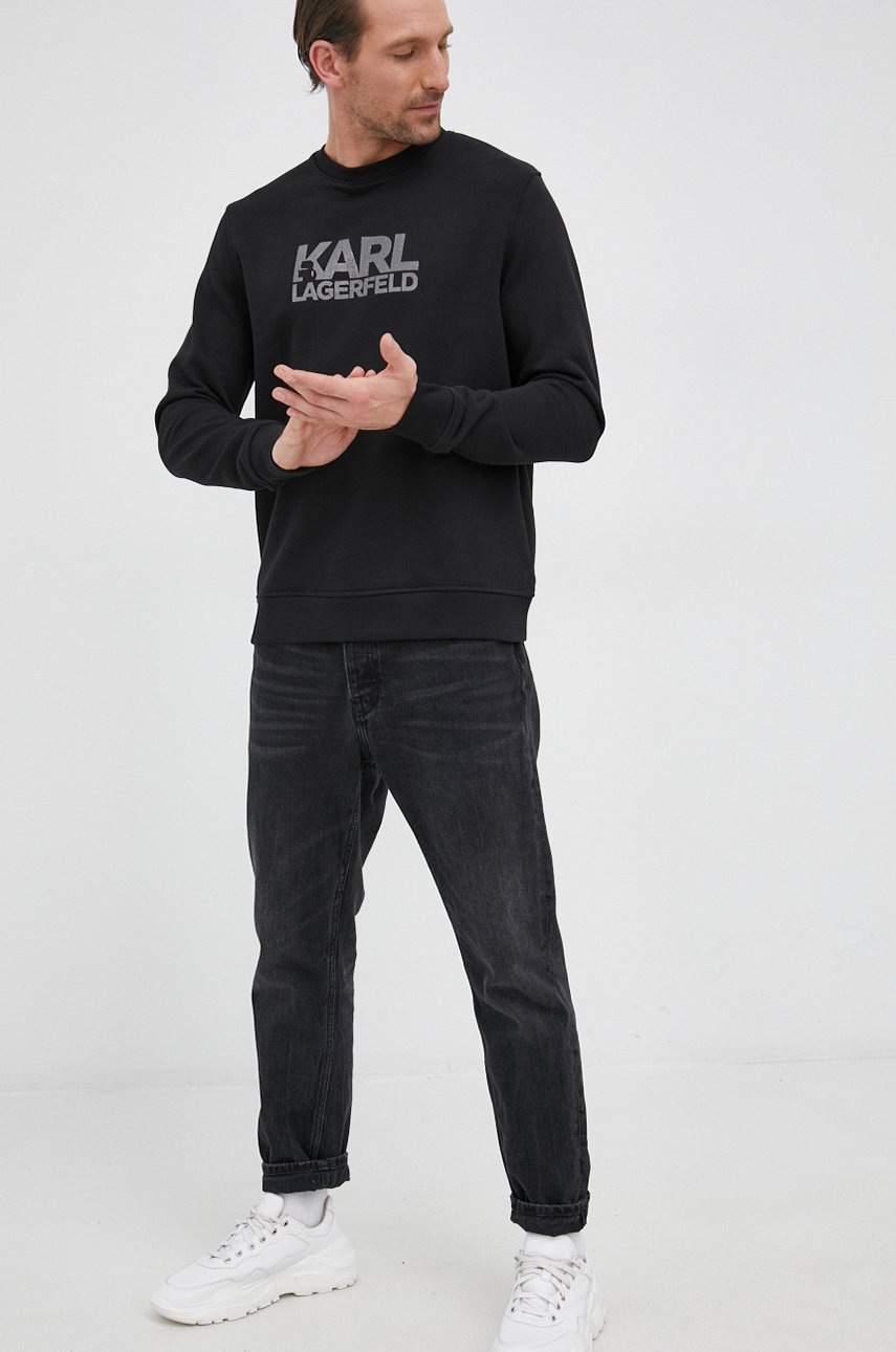 

Кофта Karl Lagerfeld мужская цвет чёрный с аппликацией