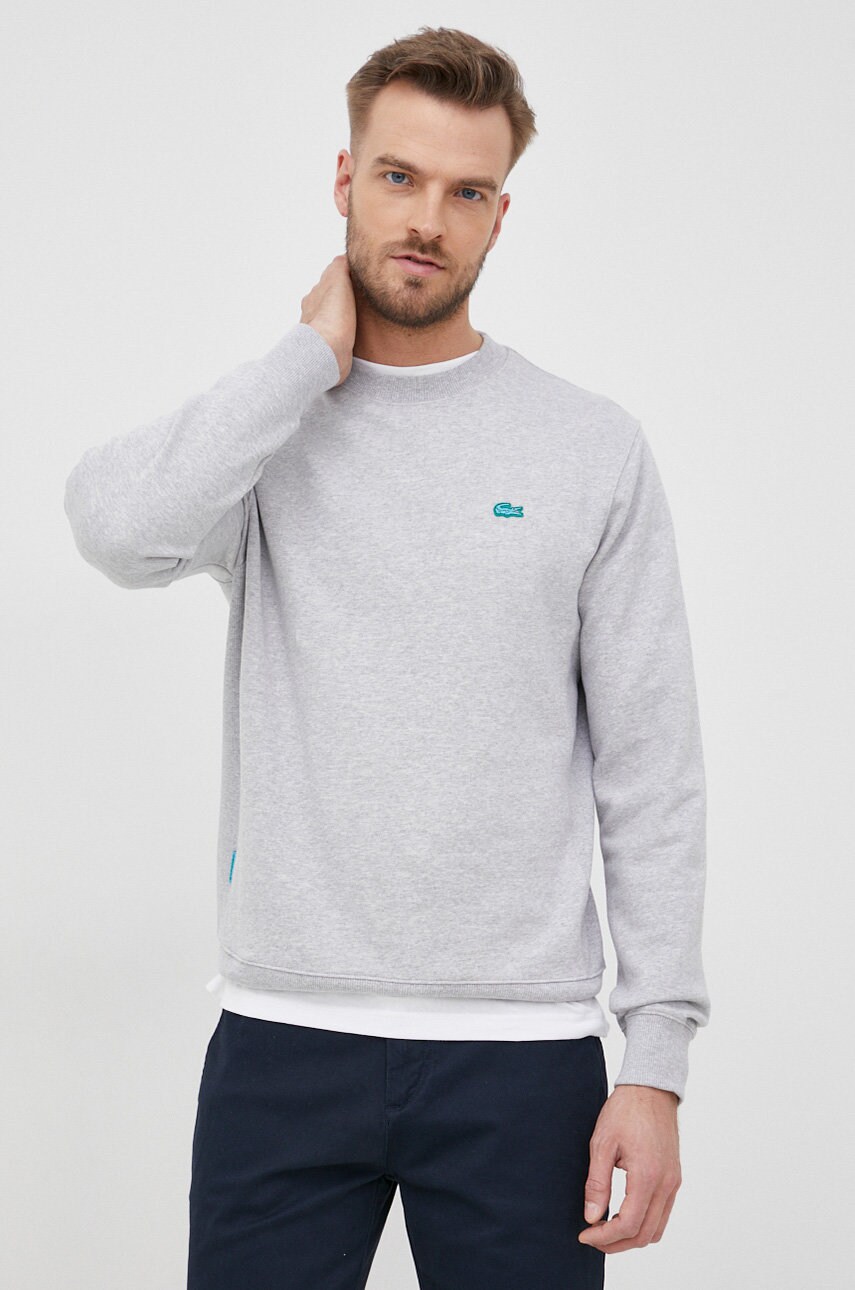 

Кофта Lacoste чоловіча колір сірий однотонна