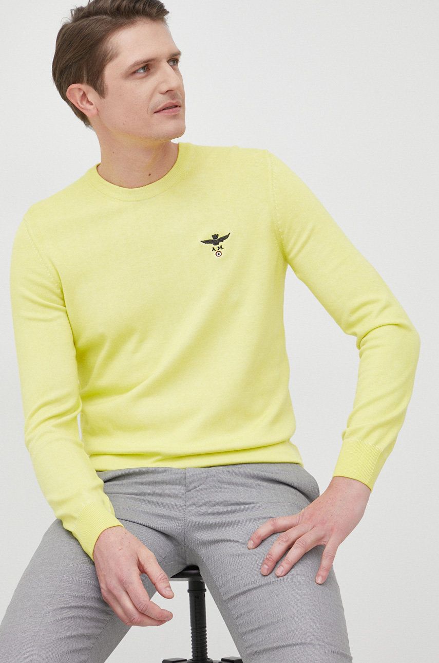 Aeronautica Militare pulover barbati, culoarea galben, 2023 ❤️ Pret Super answear imagine noua 2022