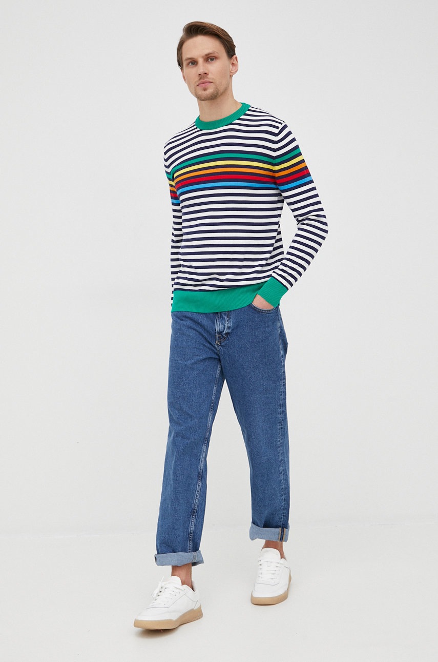 

Хлопковый свитер United Colors of Benetton мужской лёгкий