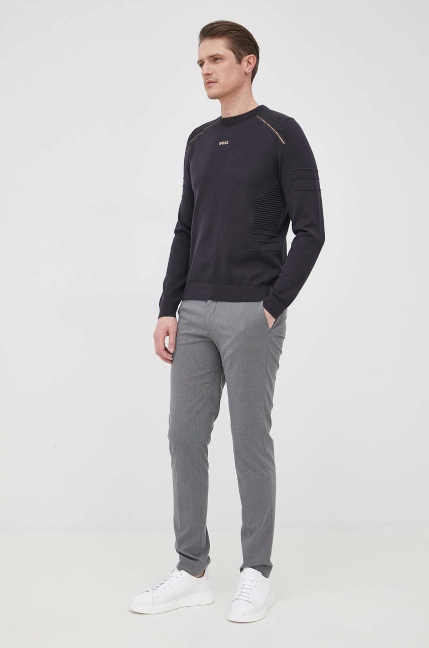 

Светр з домішкою вовни BOSS Boss Athleisure чоловічий колір синій легкий