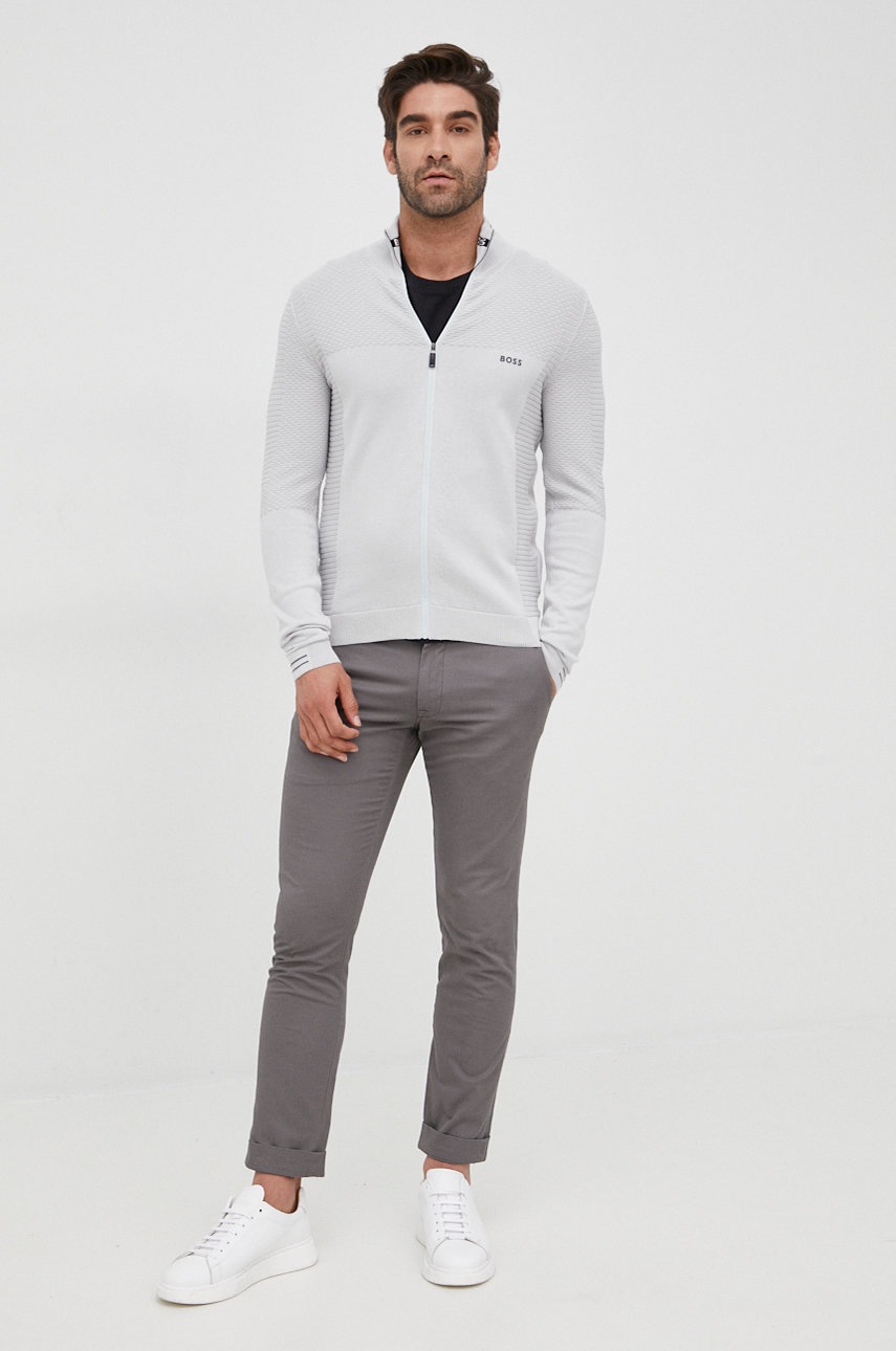 

Хлопковый свитер BOSS Boss Athleisure мужской цвет серый