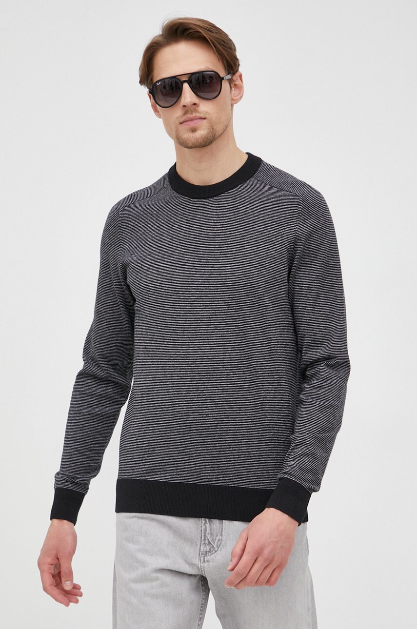 

Светр з домішкою кашеміру BOSS Boss Casual чоловічий колір чорний легкий