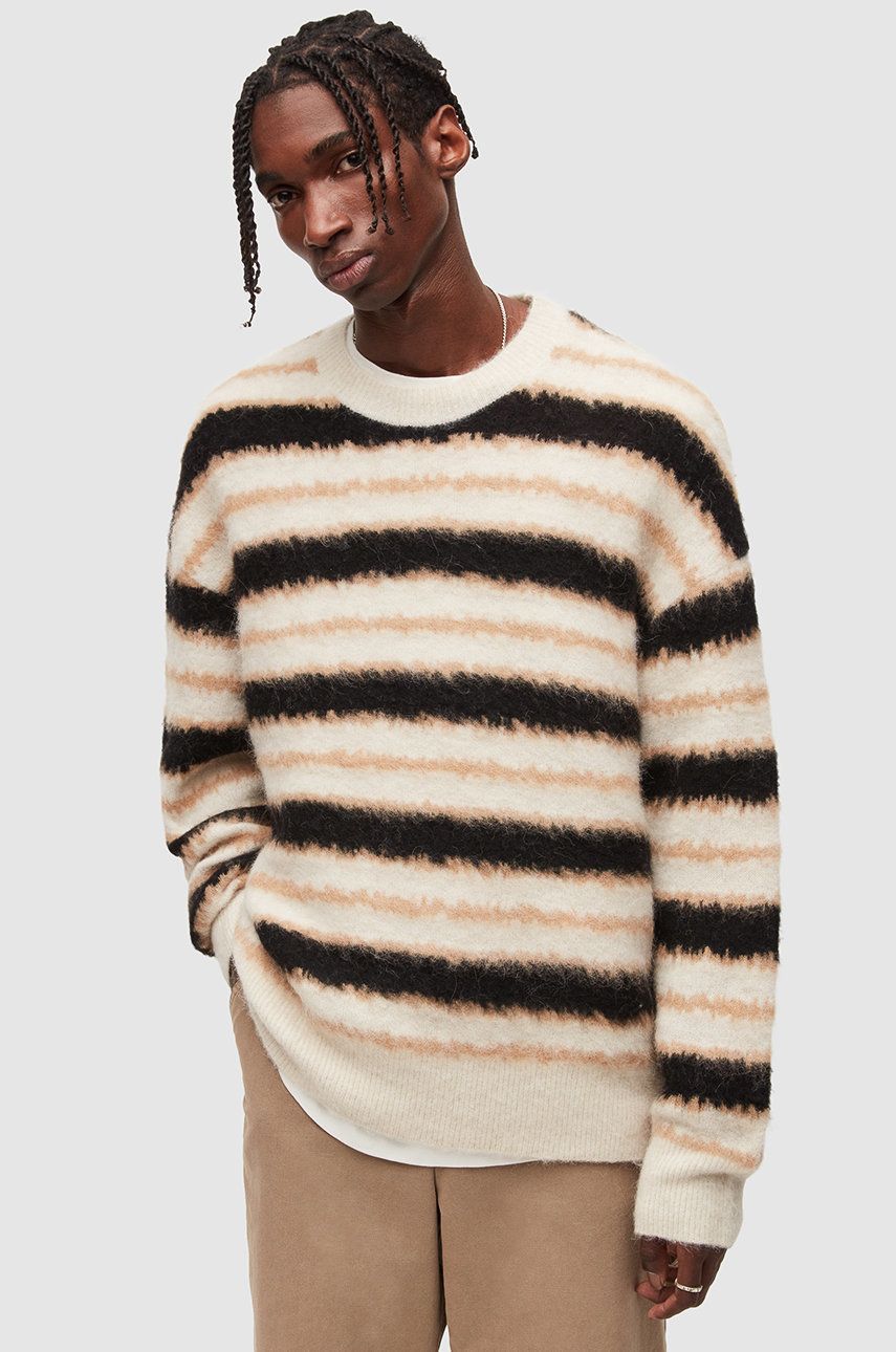 AllSaints pulover barbati culoarea bej light