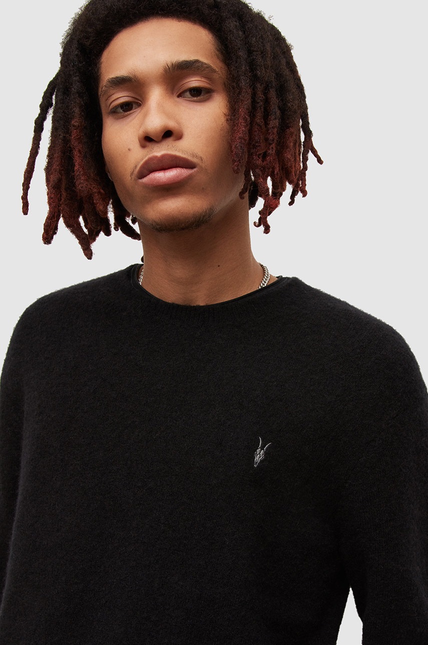 

Свитер AllSaints мужской цвет чёрный лёгкий