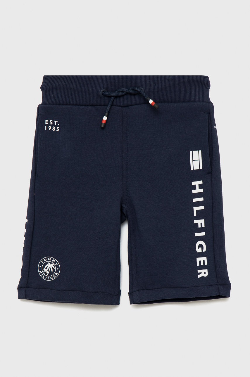 

Детски къси панталони Tommy Hilfiger в тъмносиньо с регулируема талия, Тъмносин