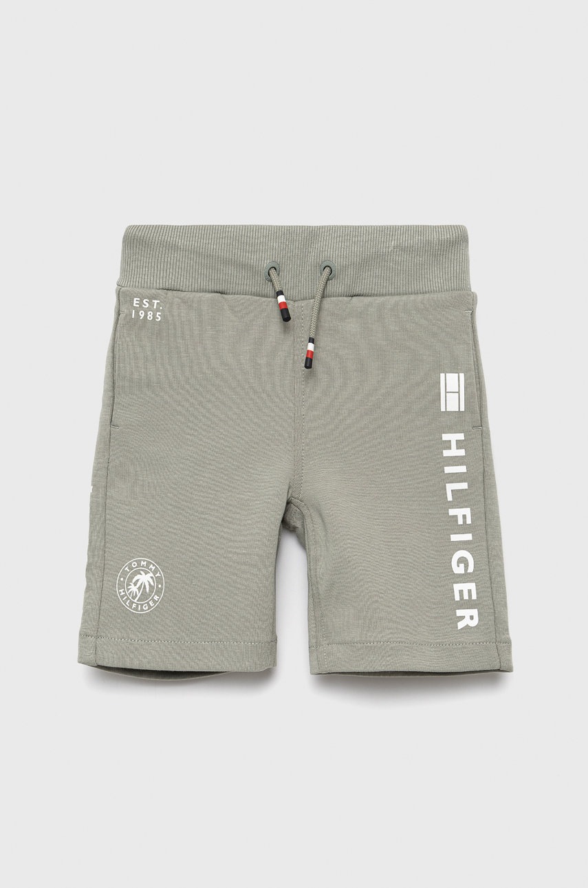 

Детски къси панталони Tommy Hilfiger в зелено с регулируема талия, Зелен