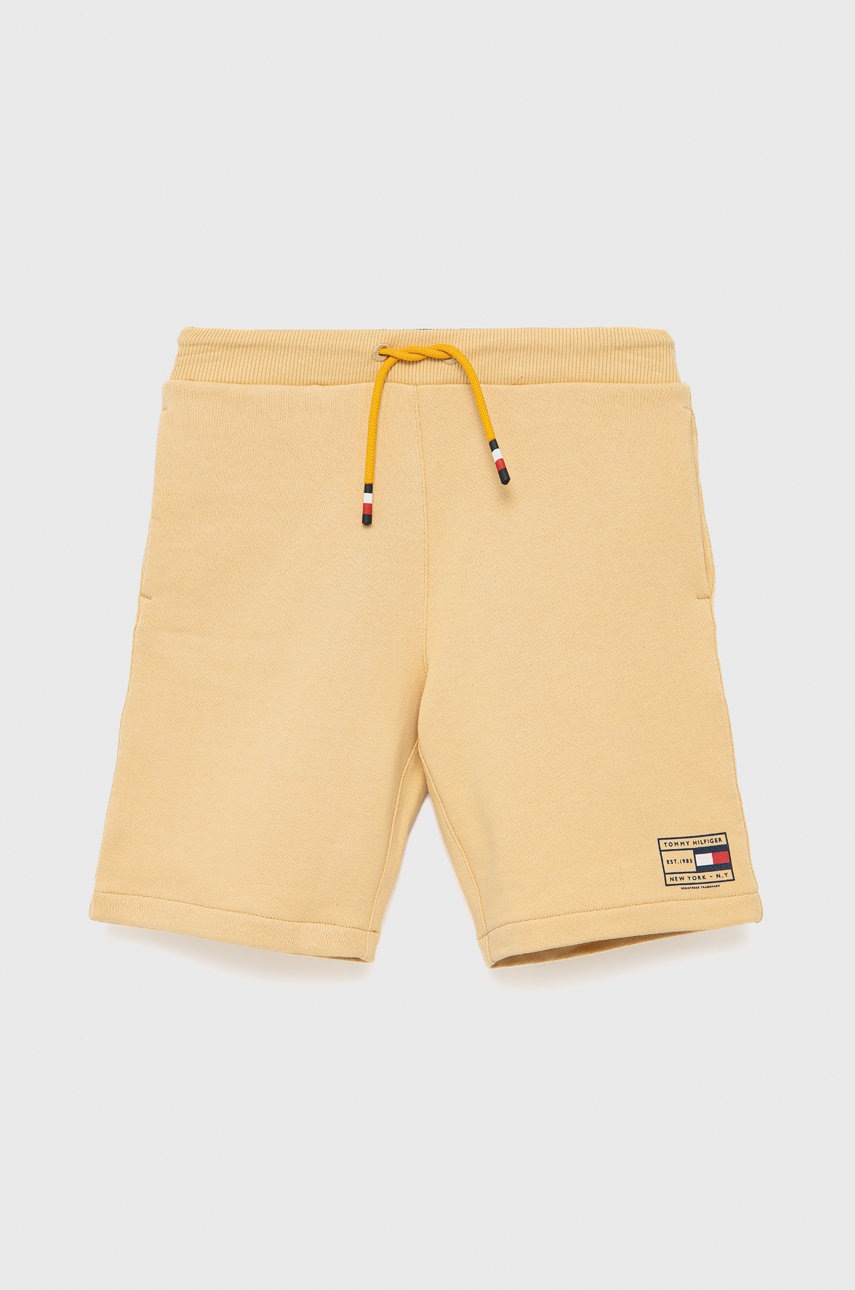 

Детские хлопковые шорты Tommy Hilfiger цвет жёлтый