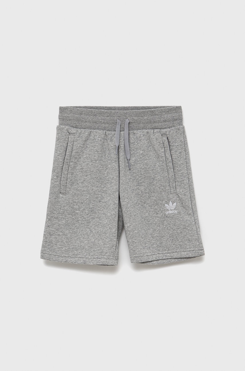 adidas Originals pantaloni scurti copii HD2062 culoarea gri, melanj, talie reglabila