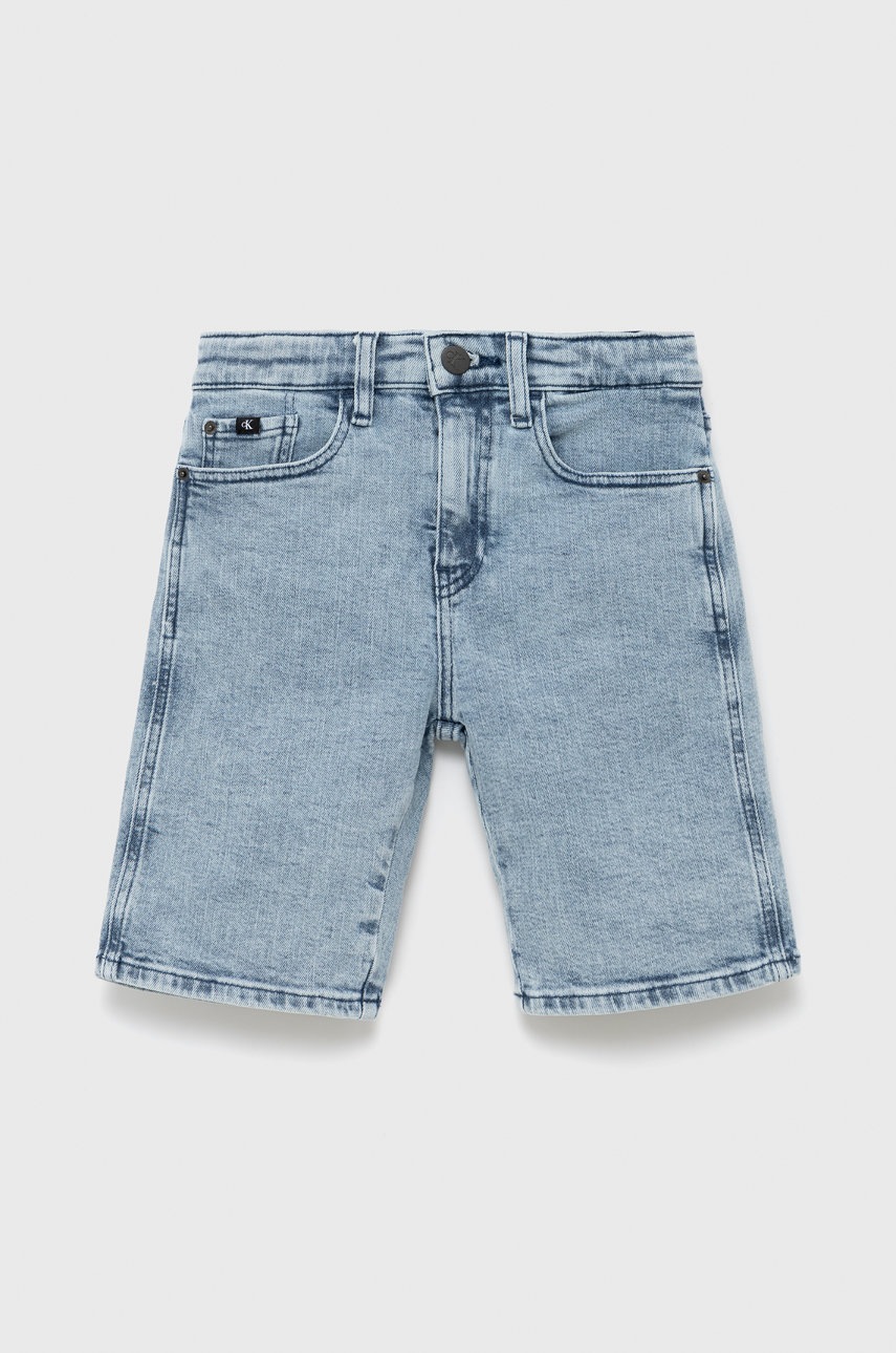 

Детски дънков къс панталон Calvin Klein Jeans с регулируема талия, Син
