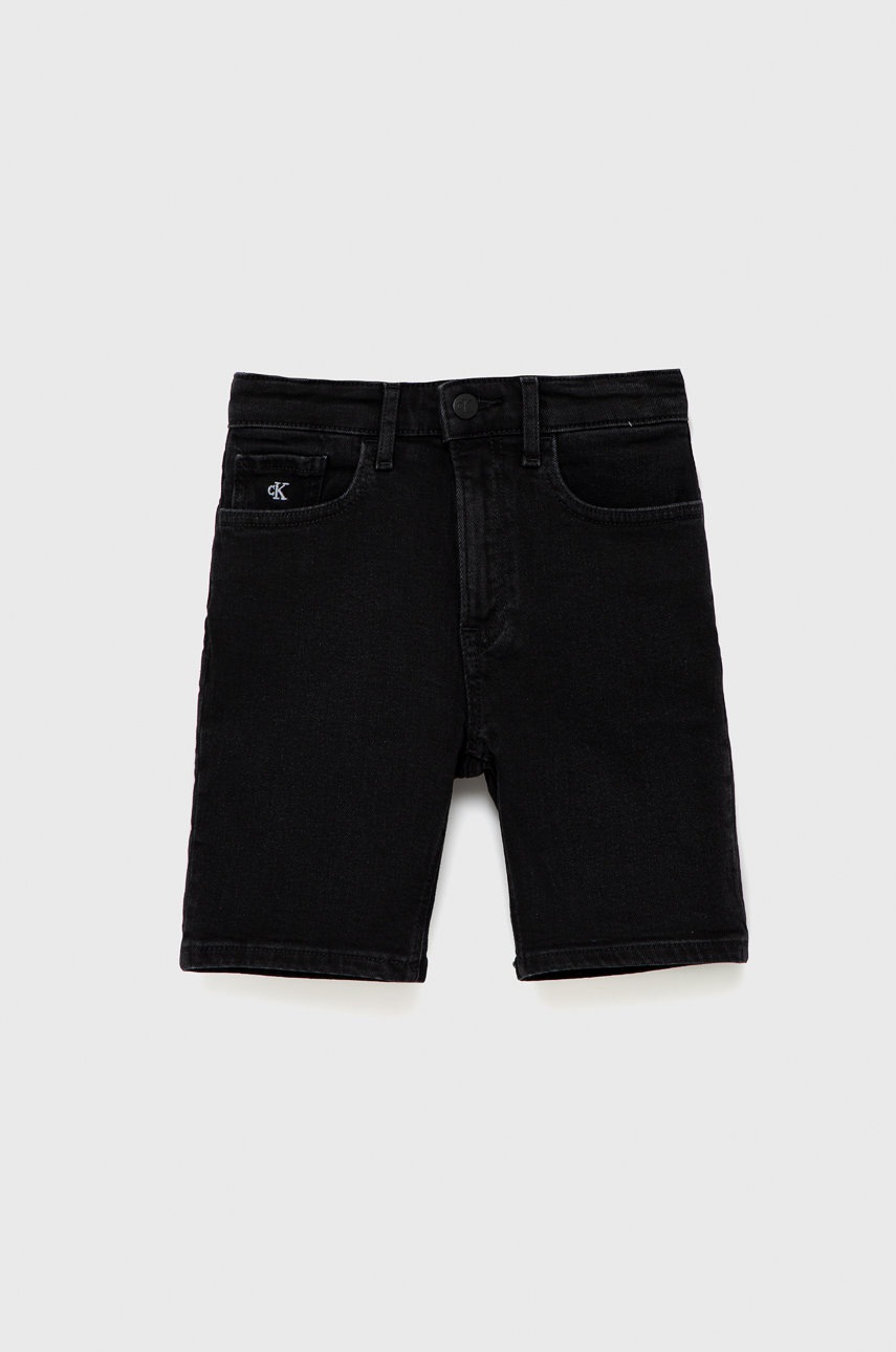 

Детски дънков къс панталон Calvin Klein Jeans в черно, Черен
