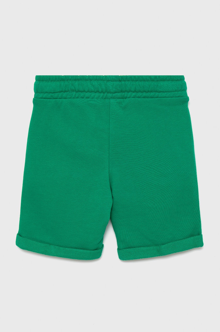 

Дитячі бавовняні шорти United Colors of Benetton колір зелений регульована талія