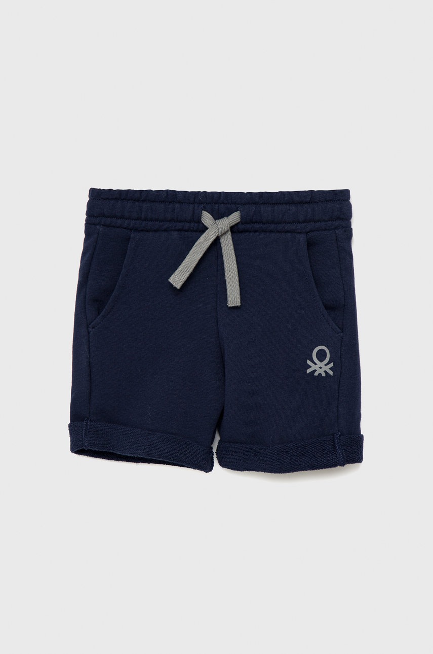 

Детски памучен къс панталон United Colors of Benetton в тъмносиньо с регулируема талия, Тъмносин