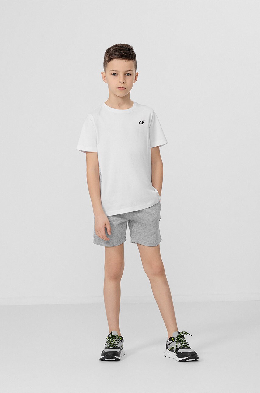 4F pantaloni scurti copii culoarea gri,