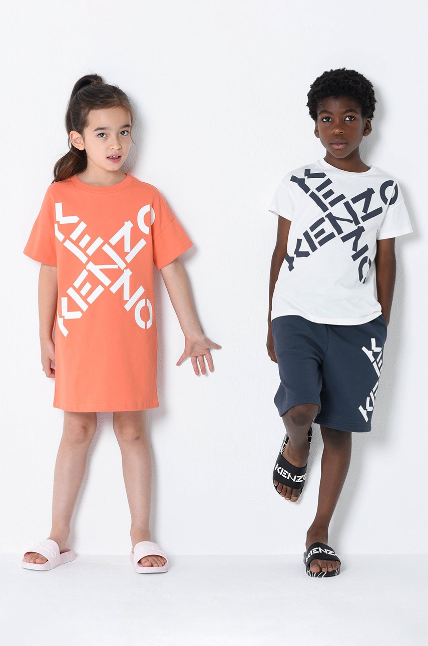 Kenzo Kids pantaloni scurți din bumbac pentru copii culoarea negru,