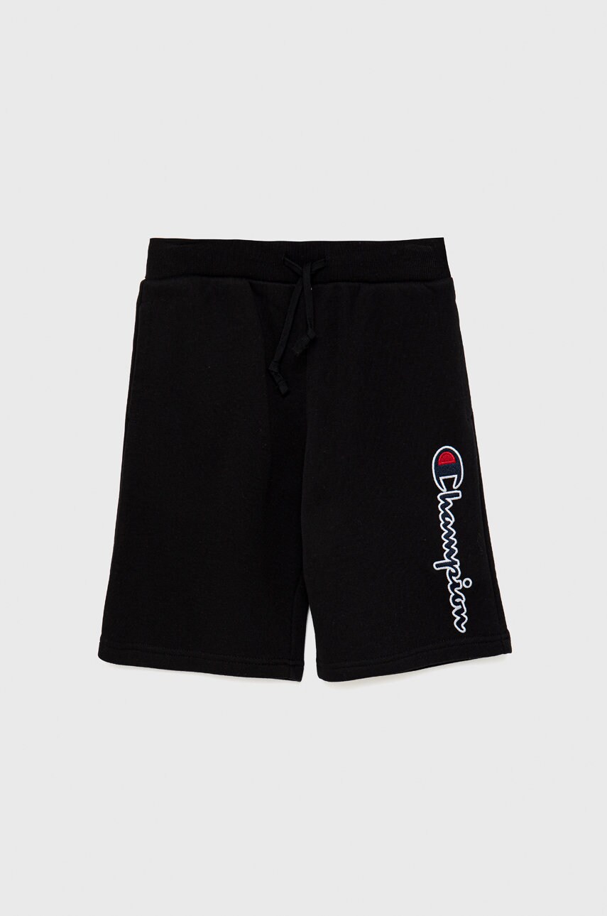 Champion pantaloni scurti copii 305953 culoarea negru, talie reglabila